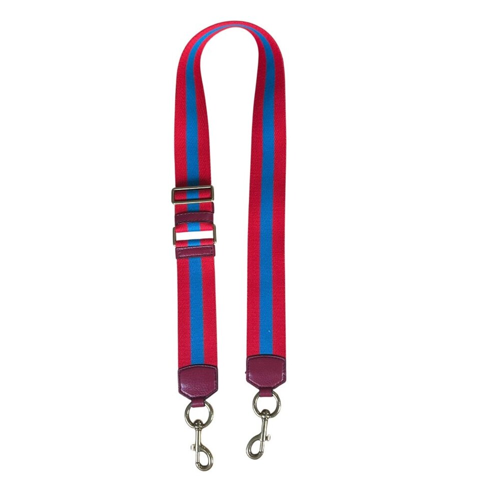 Marc Jacobs Sport Stripe Woven Webbing Bag Strap Blue & Red New Without Tags!